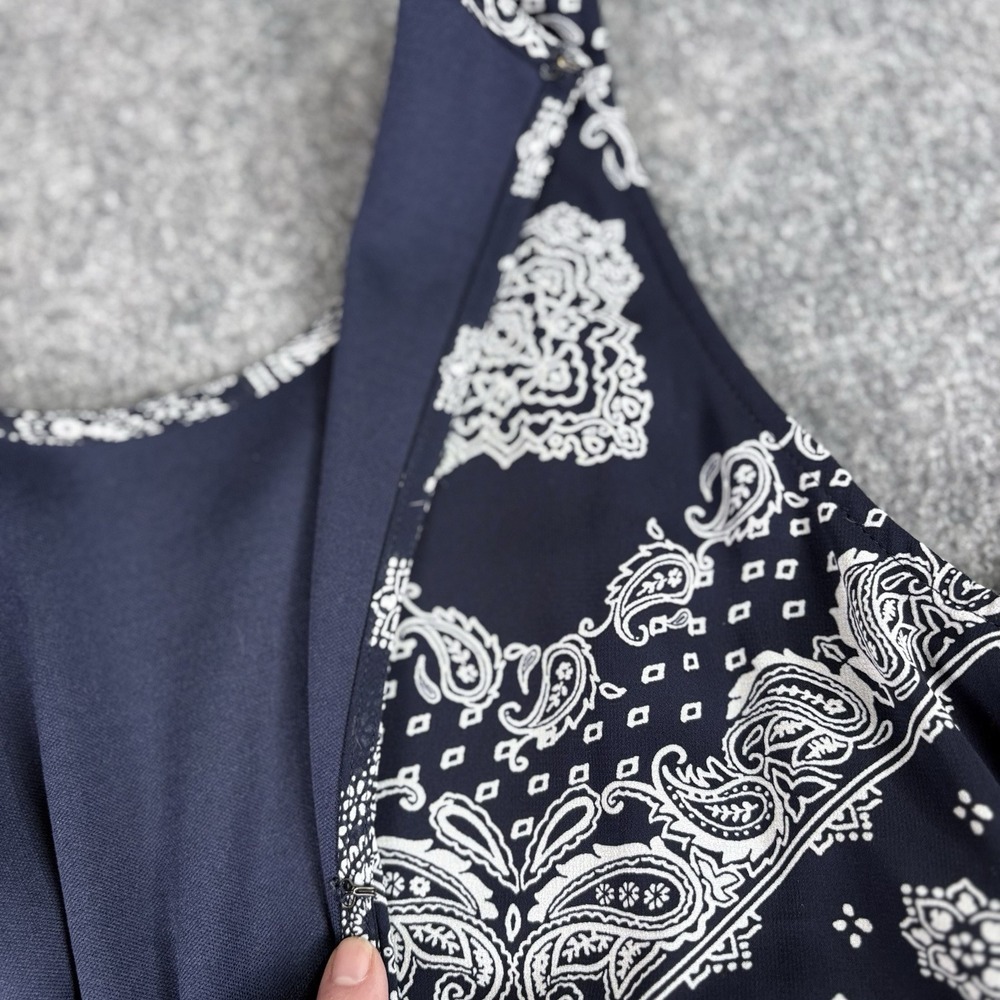 New York & Co Bandana Paisley Maxi‎ Dress M High Slit w Shorts Western Festival - Picture 6 of 16